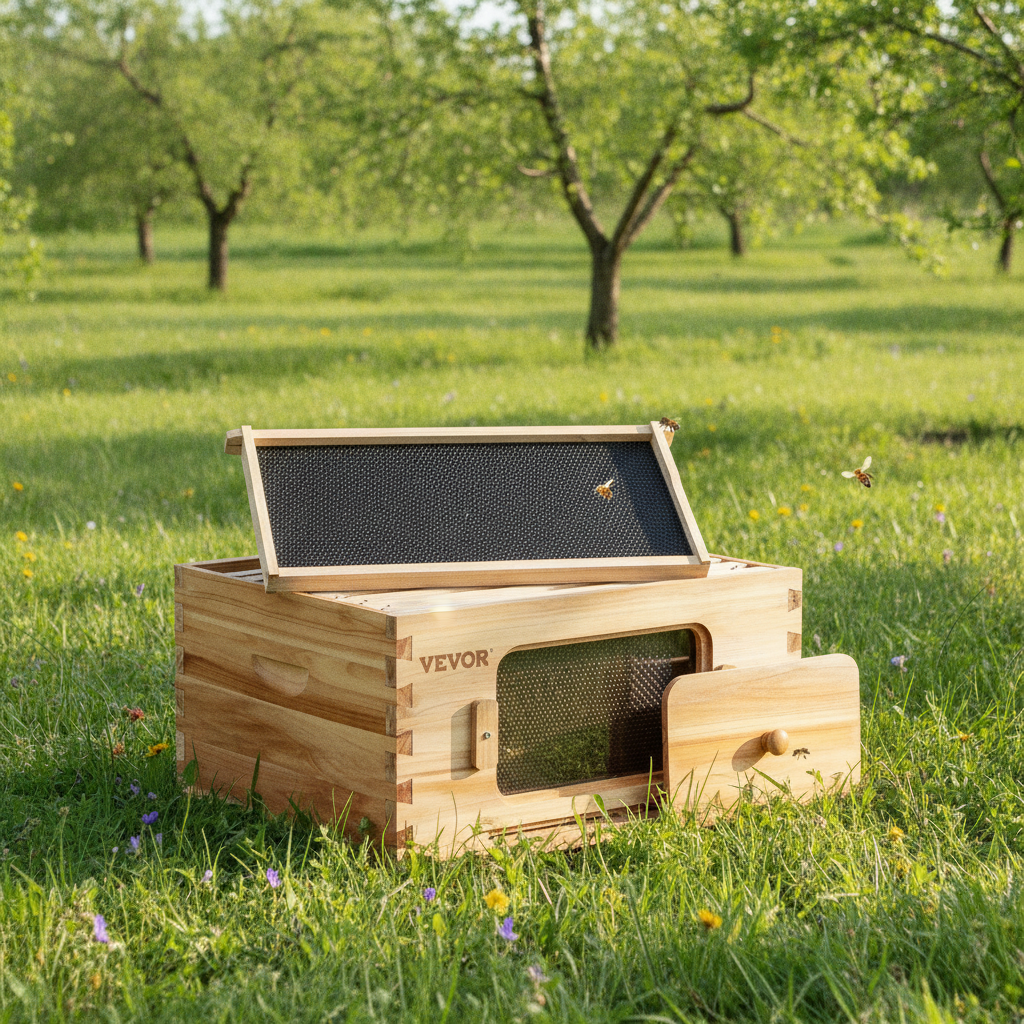 Beehive, Cedar, Deep Box, Starter Kit (restaged from supplier photo)