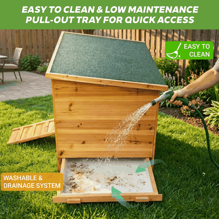 Chicken Coop, Natural Wood, Solid Wood animation