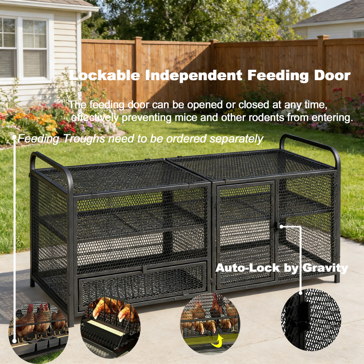 Chicken Coop, Metal, With Run