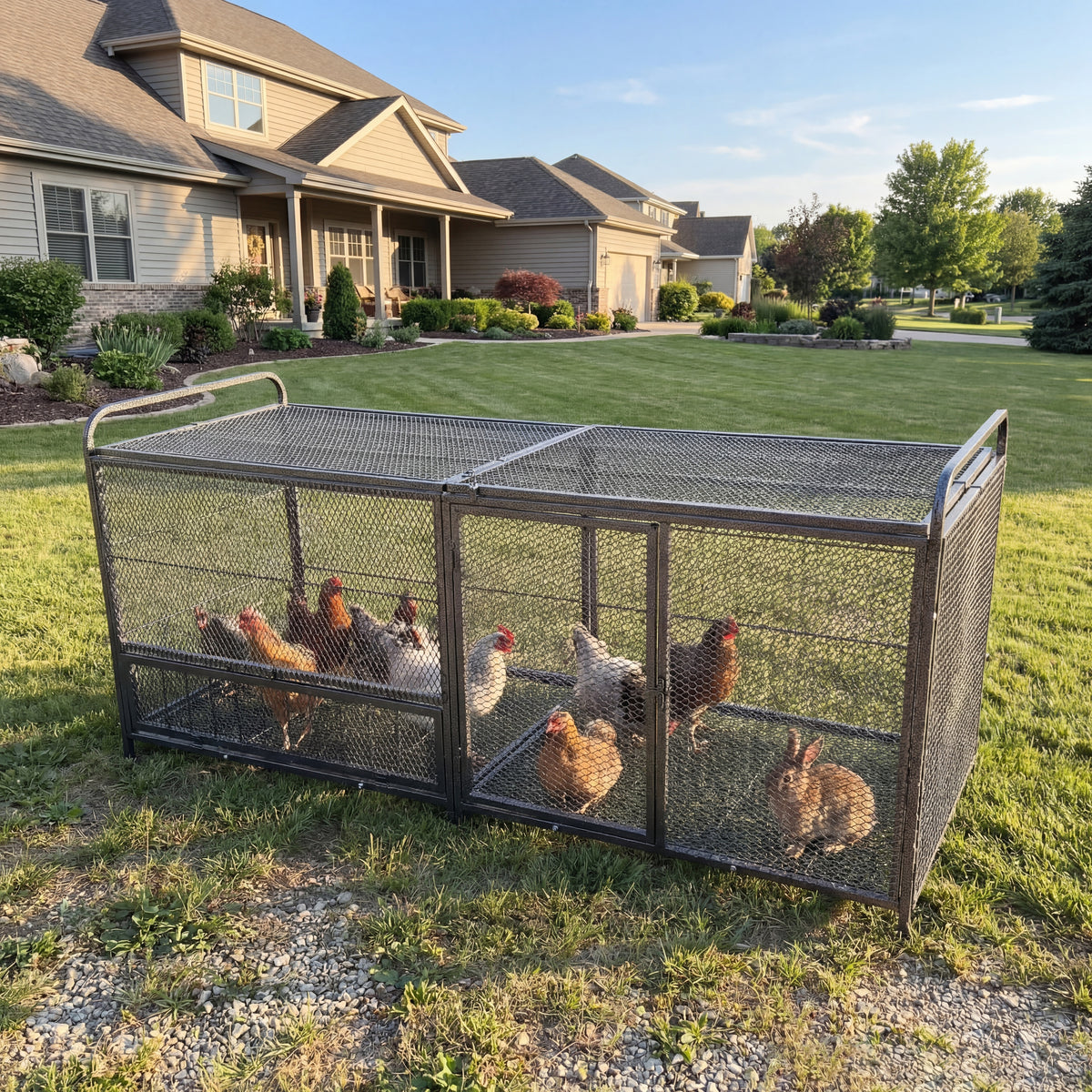 Chicken Coop, Metal, With Run