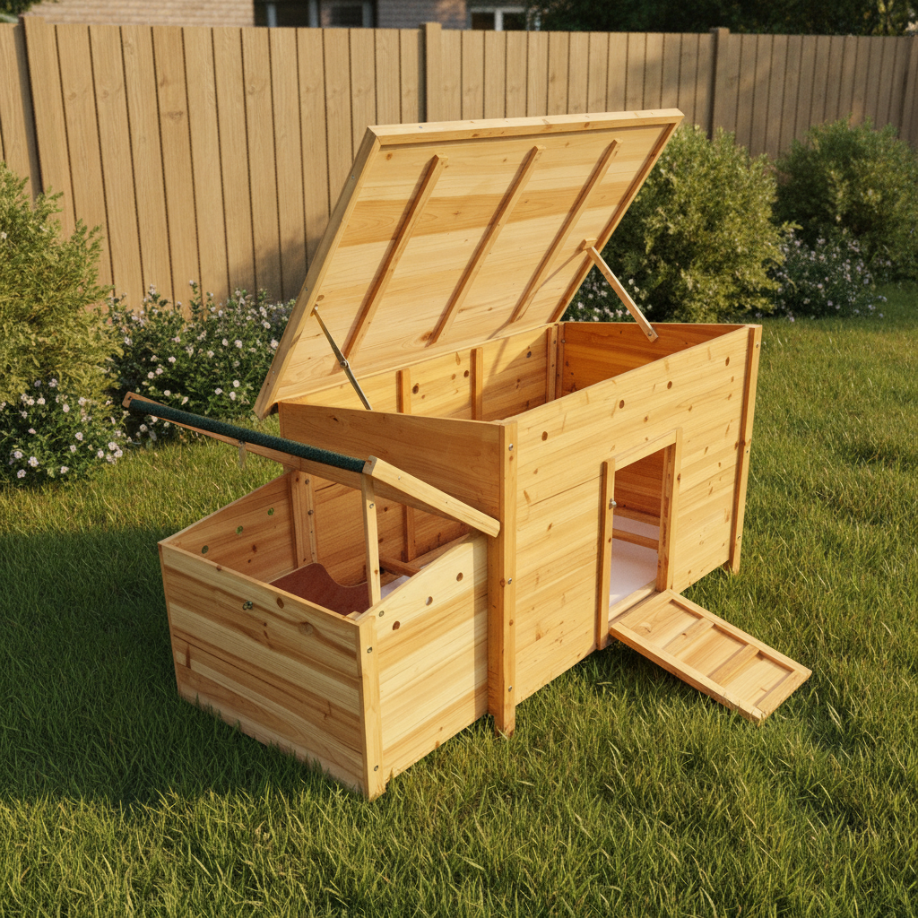 Chicken Coop, Natural Wood, Solid Wood (restaged from supplier photo)
