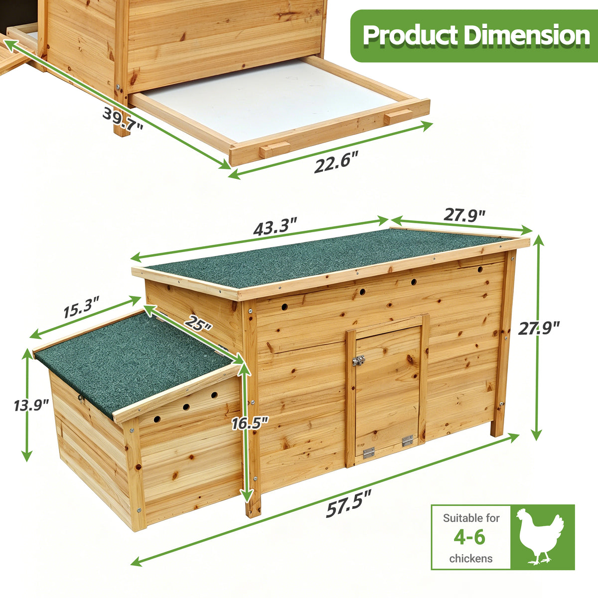 Chicken Coop, Natural Wood, Solid Wood