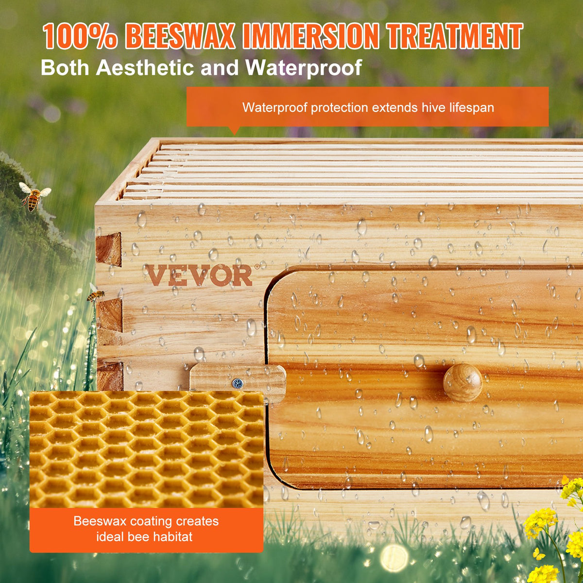 Beehive, Cedar, Medium Box, Starter Kit