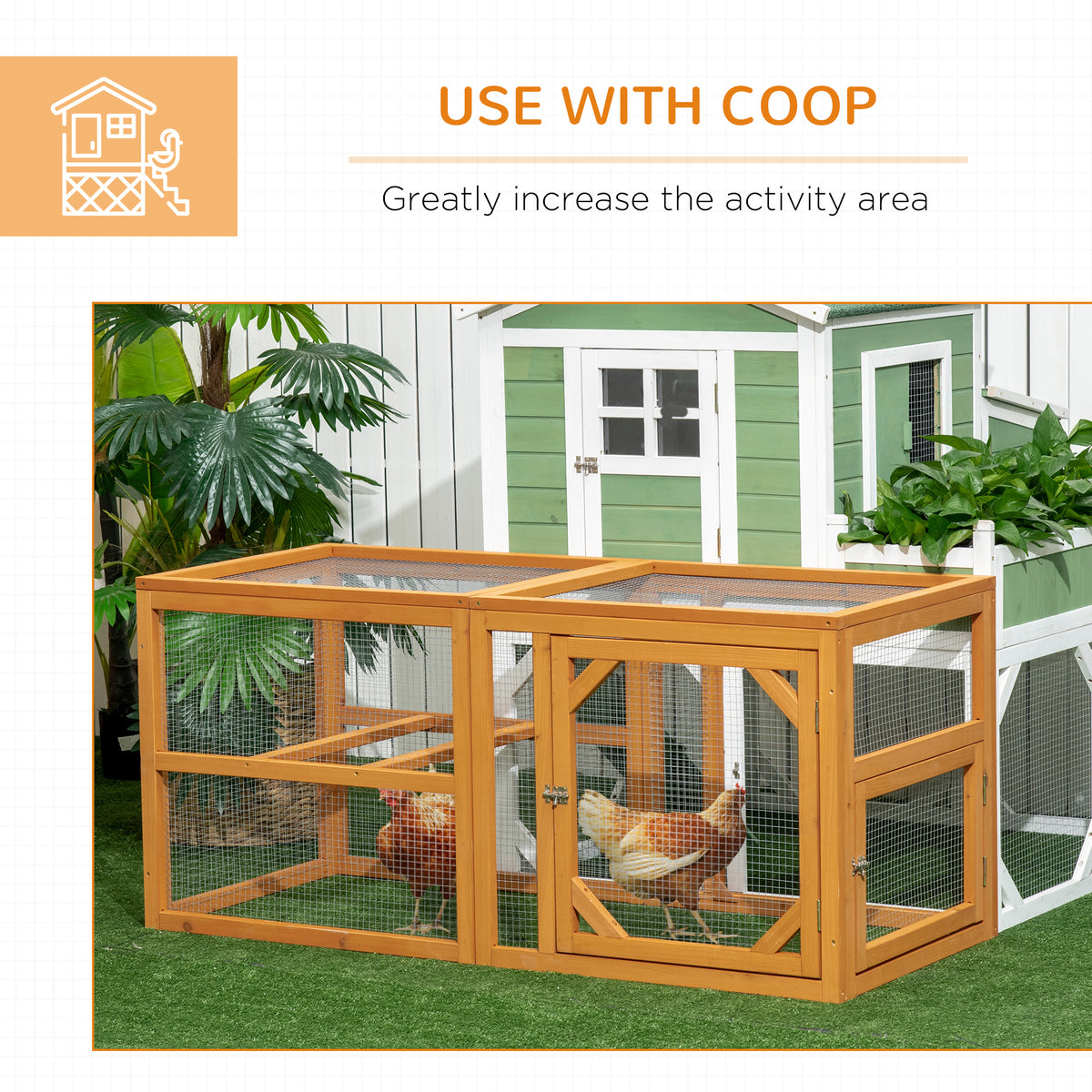 Chicken Coop, 55 in, Wood, Expansion