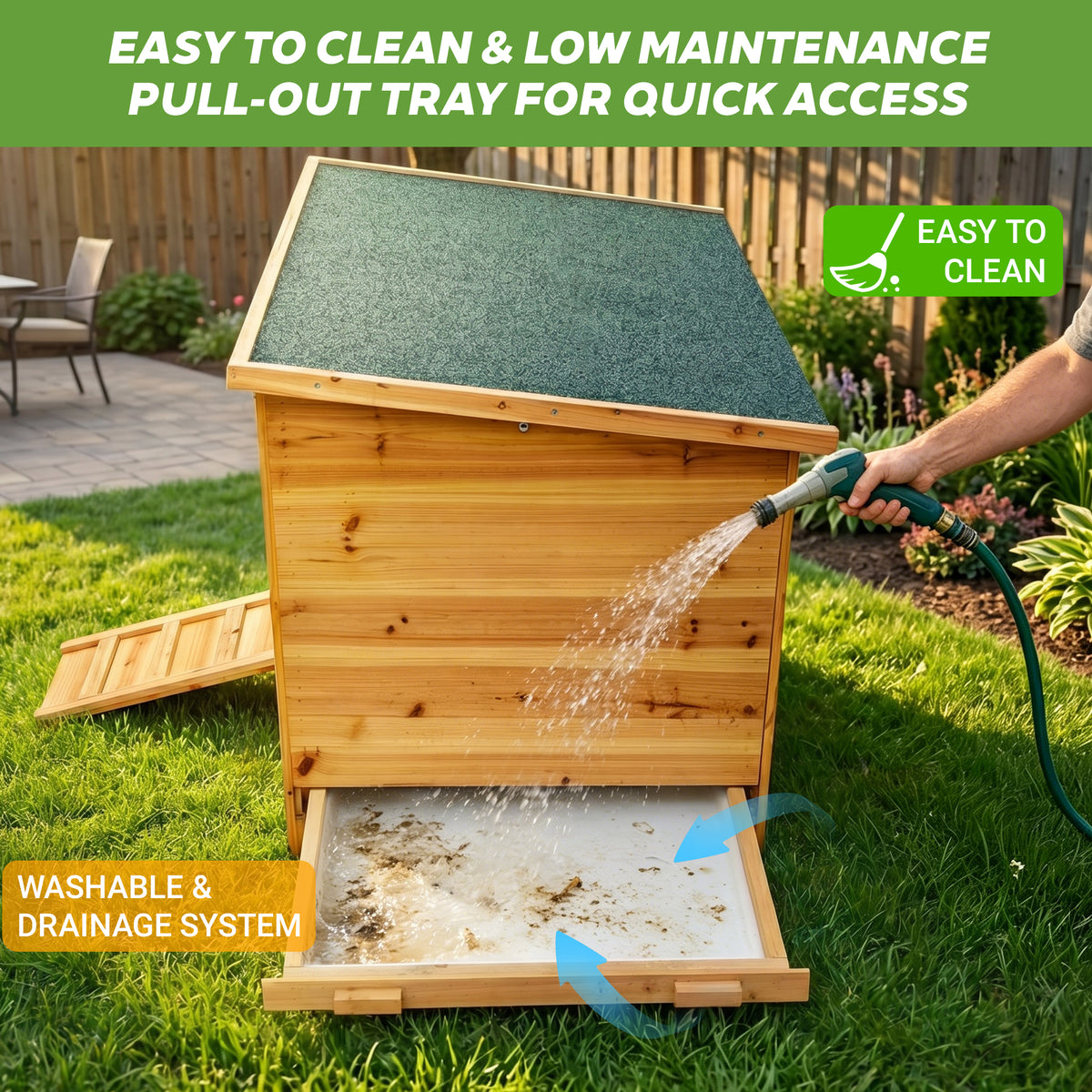 Chicken Coop, Natural Wood, Solid Wood