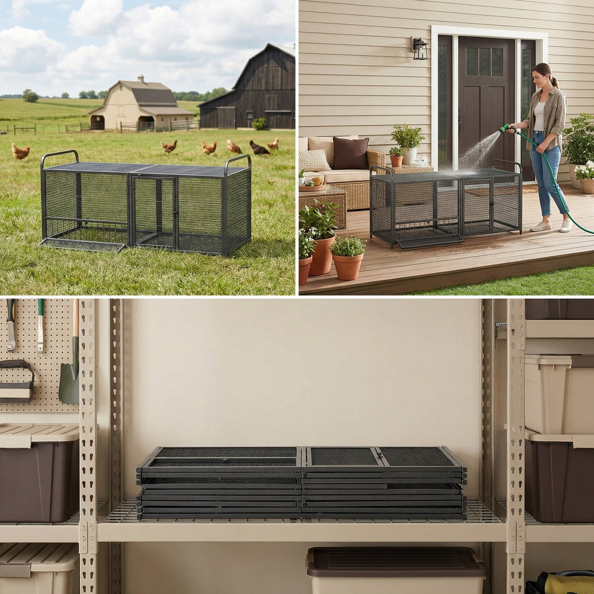 Chicken Coop, Metal, With Run