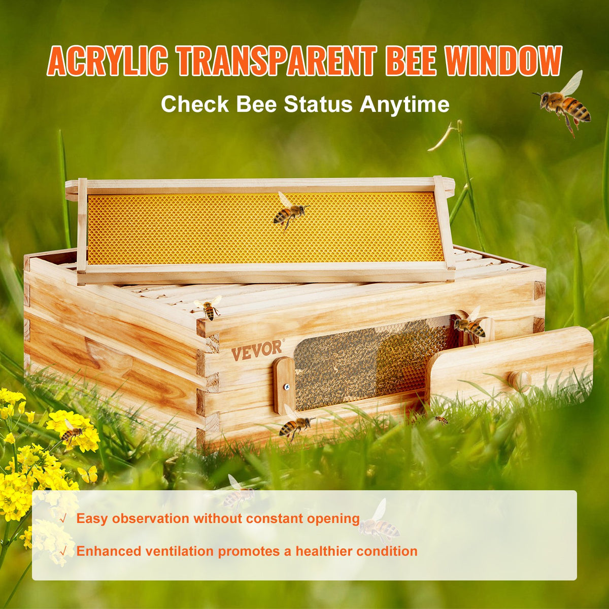 Beehive, Cedar, Medium Box, Starter Kit