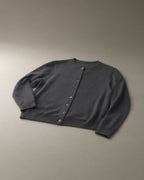 Button-Front Knit Cardigan, Charcoal grey