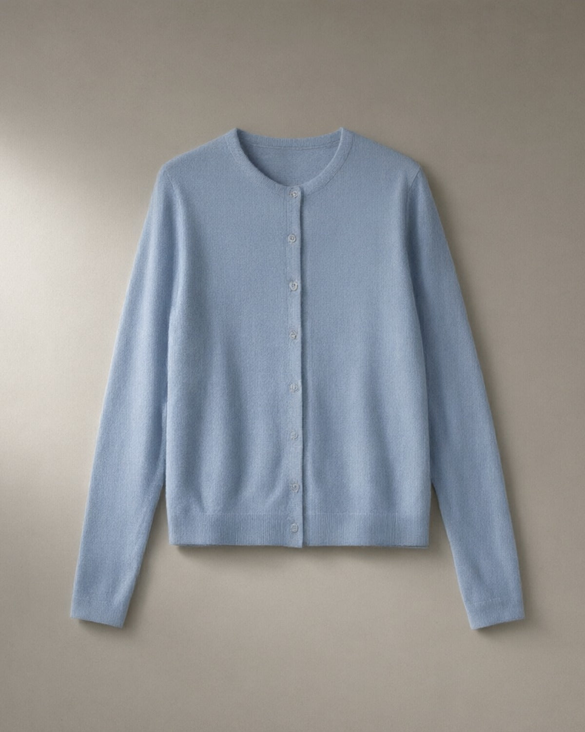 Button-Front Knit Cardigan, Powder Blue