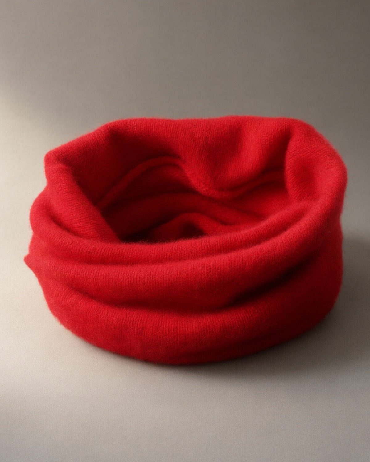 Chunky Wool Snood, Pull-On Neck Warmer, Red