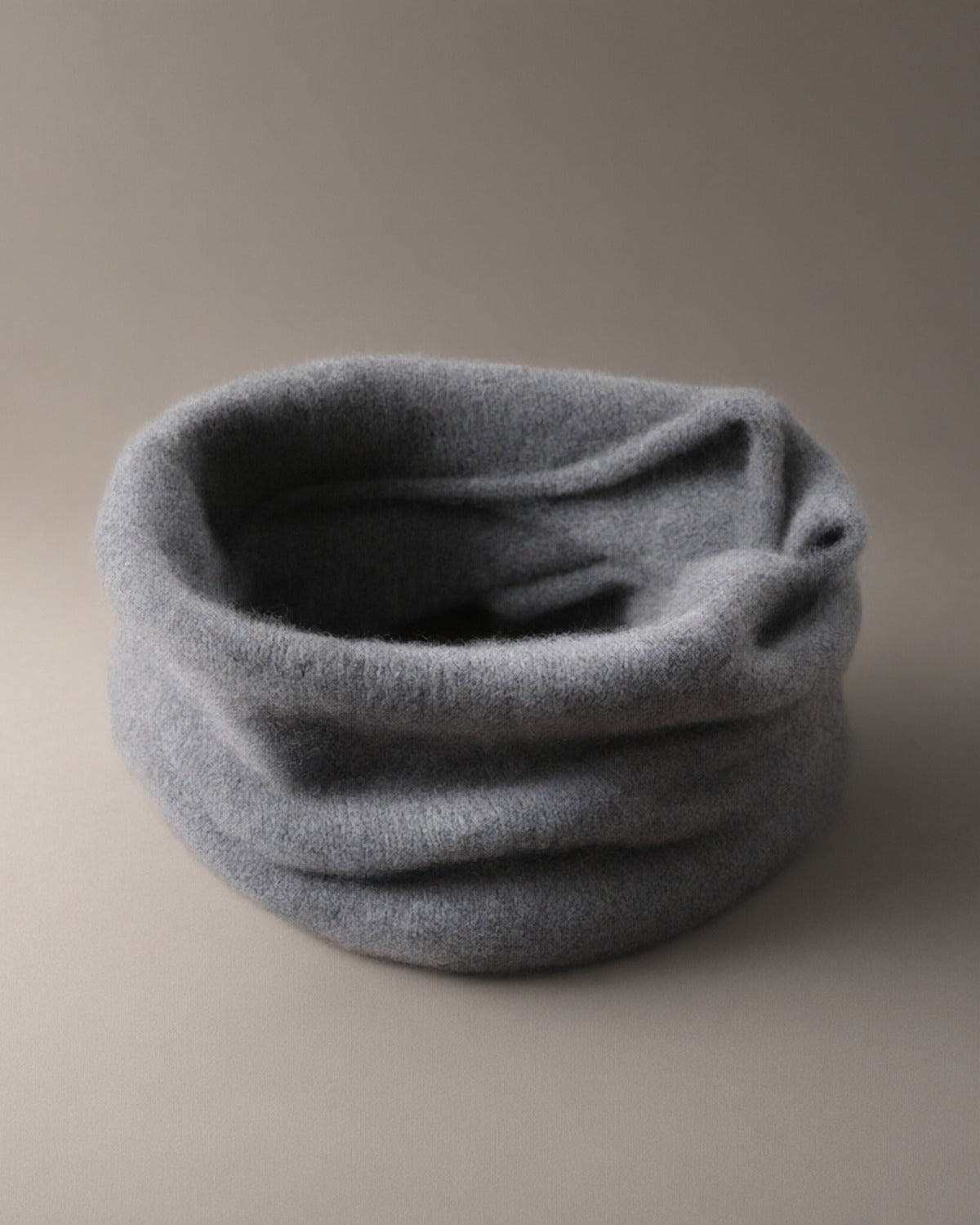 Chunky Wool Snood, Pull-On Neck Warmer, Grey