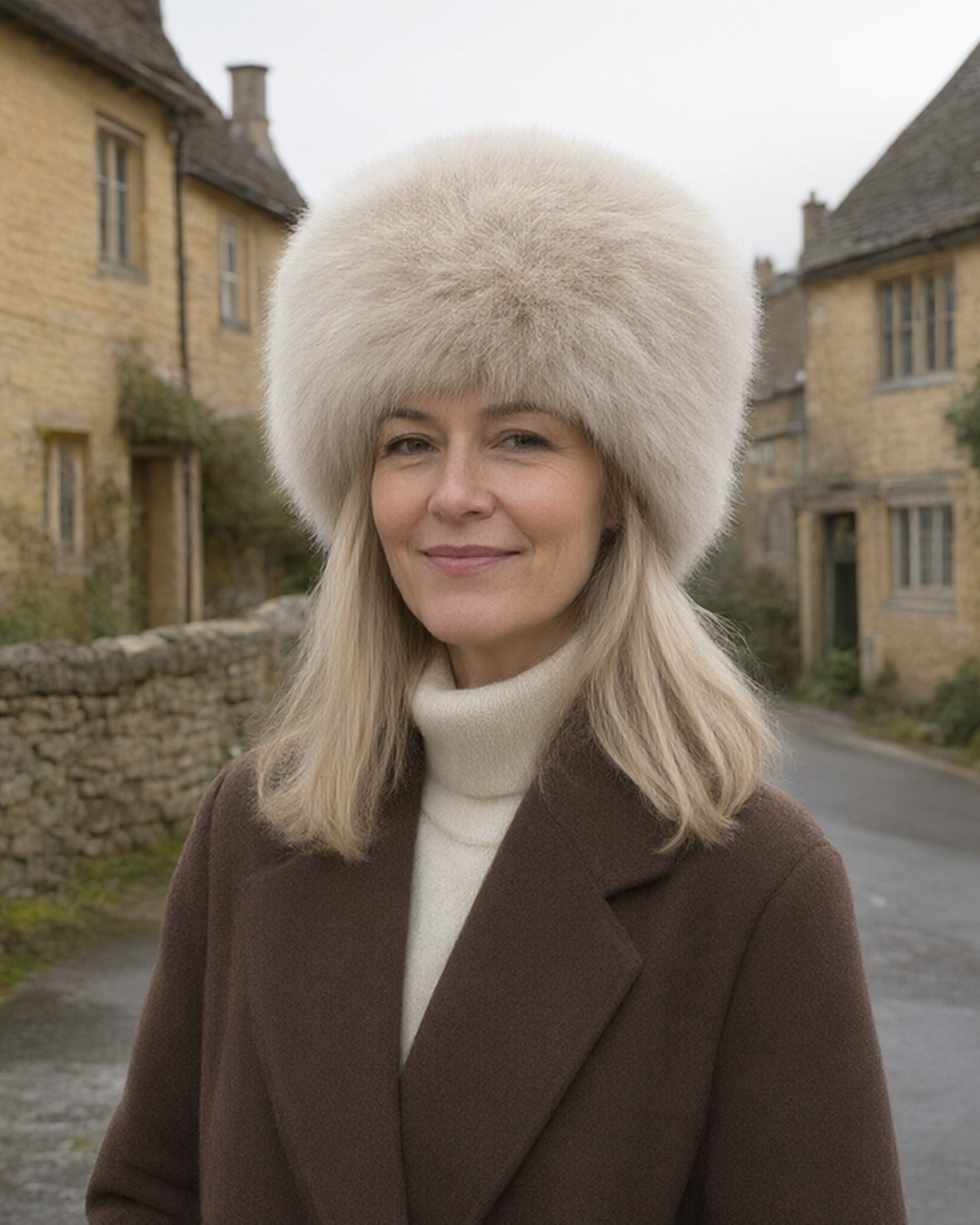 Tapora Faux Fur Hat, Beige