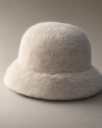 Fluffy Faux Fur Bucket Hat, Beige