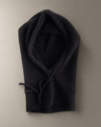 Knitted Hood, Drawstring Neck, Black