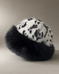 Faux Fur Trapper Hat, Leopard Print, Black Leopard