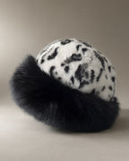 Faux Fur Trapper Hat, Leopard Print, Black Leopard
