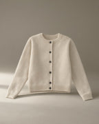 Women's Merino Wool Cardigan, Crew Neck, Oatmeal – on its own