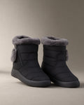 Ankle Snow Boots, Plush Lined, Black