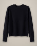 Women’s Wool Jumper, Round Neck, 100% Wool, laid flat on a stone backdrop