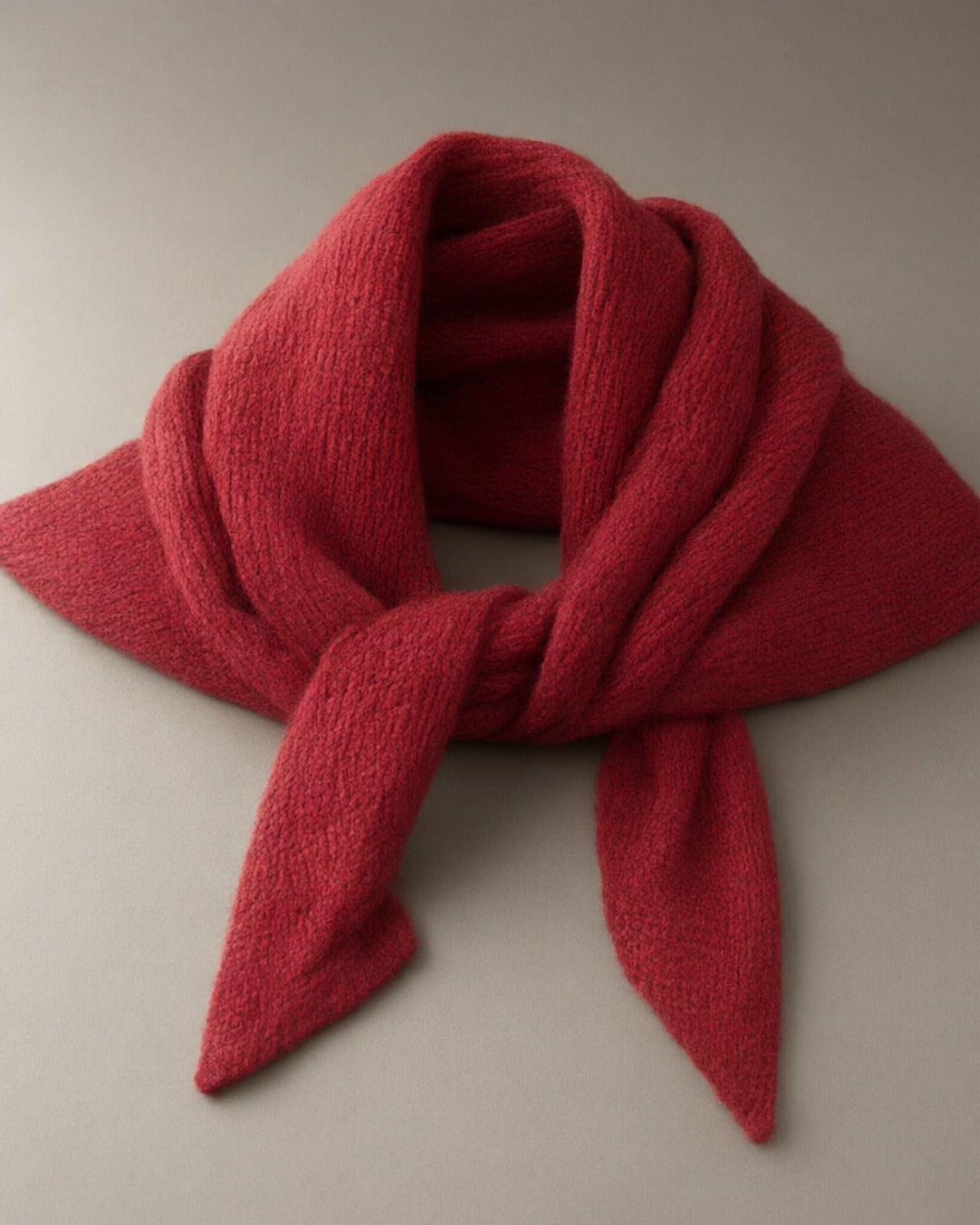 Striped Knit Triangle Scarf, Ivory