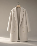 Women's Relaxed Wool-Blend Coat, Double-Faced, Beige – on its own