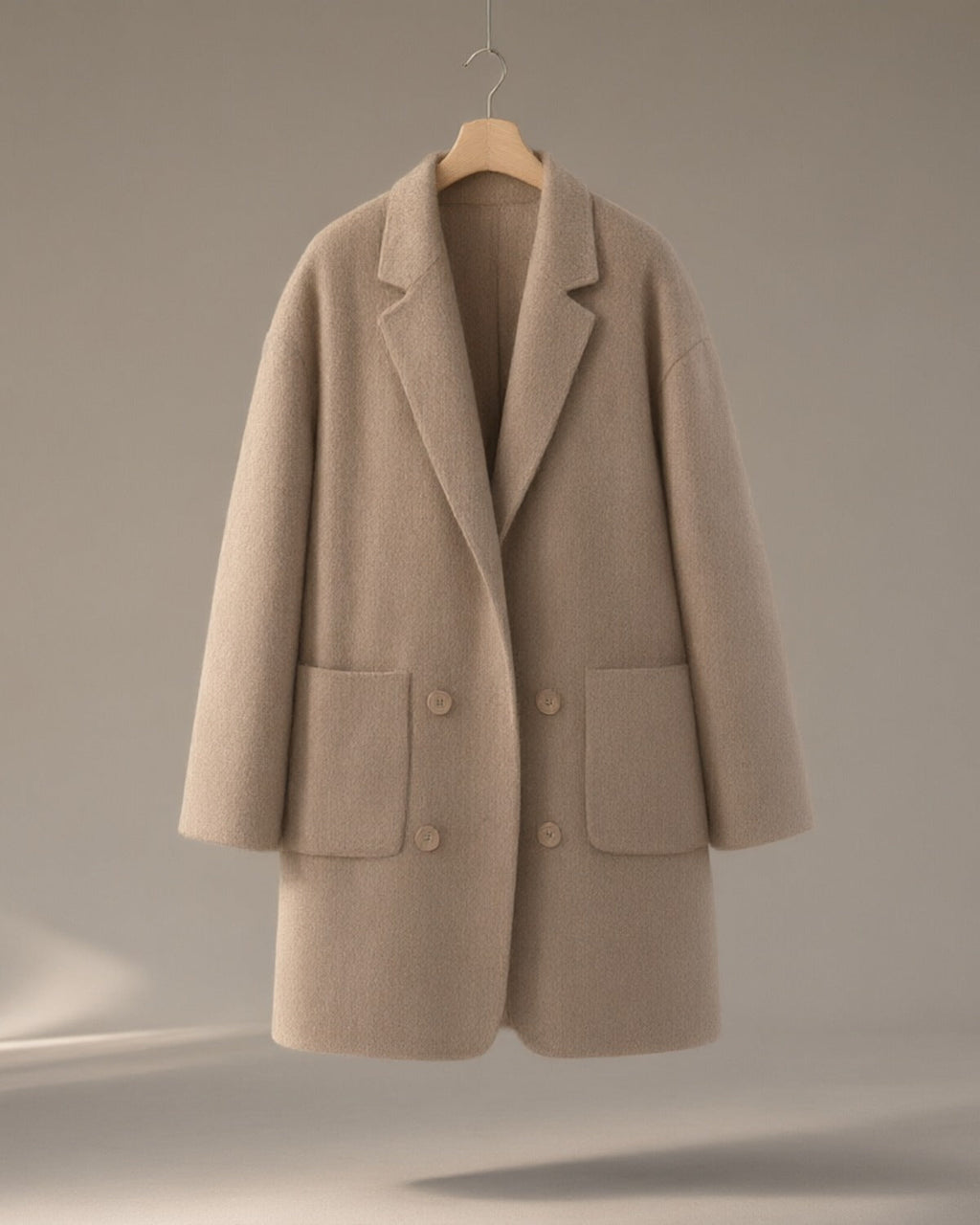 Women's Relaxed Wool-Blend Coat, Double-Faced, Camel – on its own