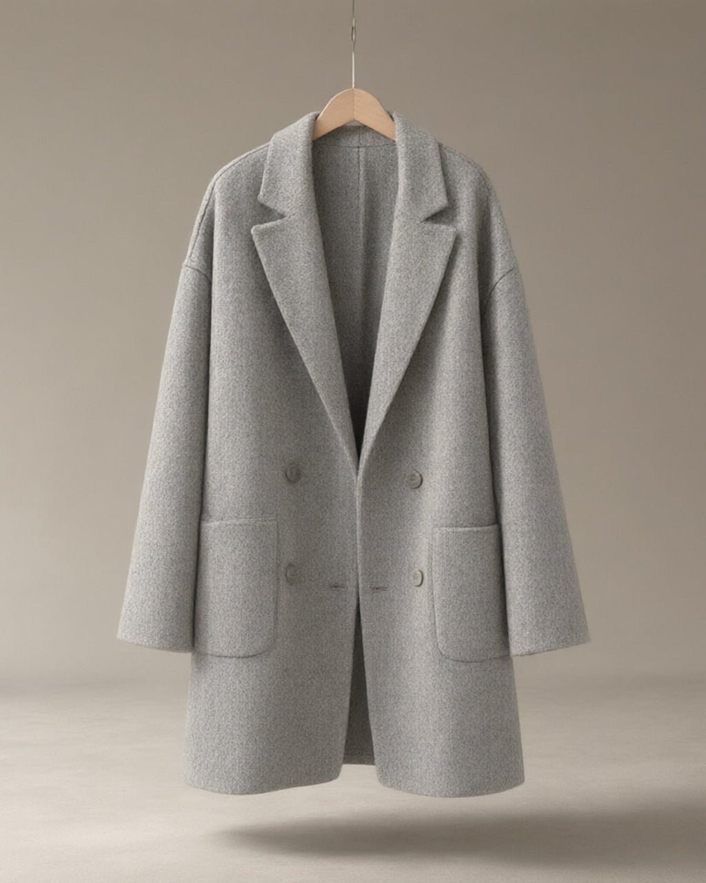 Women's Relaxed Wool-Blend Coat, Double-Faced, Grey – on its own