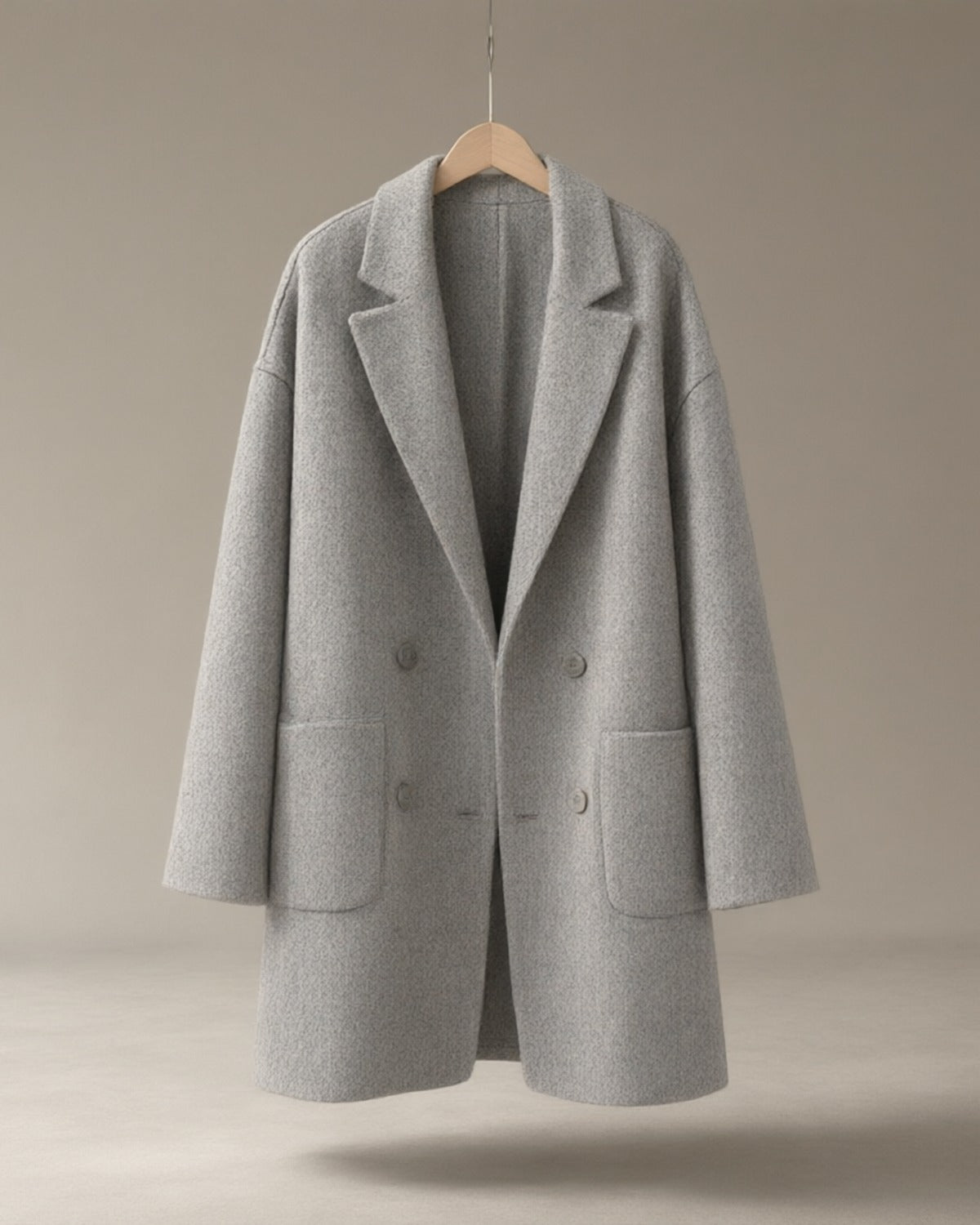 Women's Relaxed Wool-Blend Coat, Double-Faced, Grey – on its own