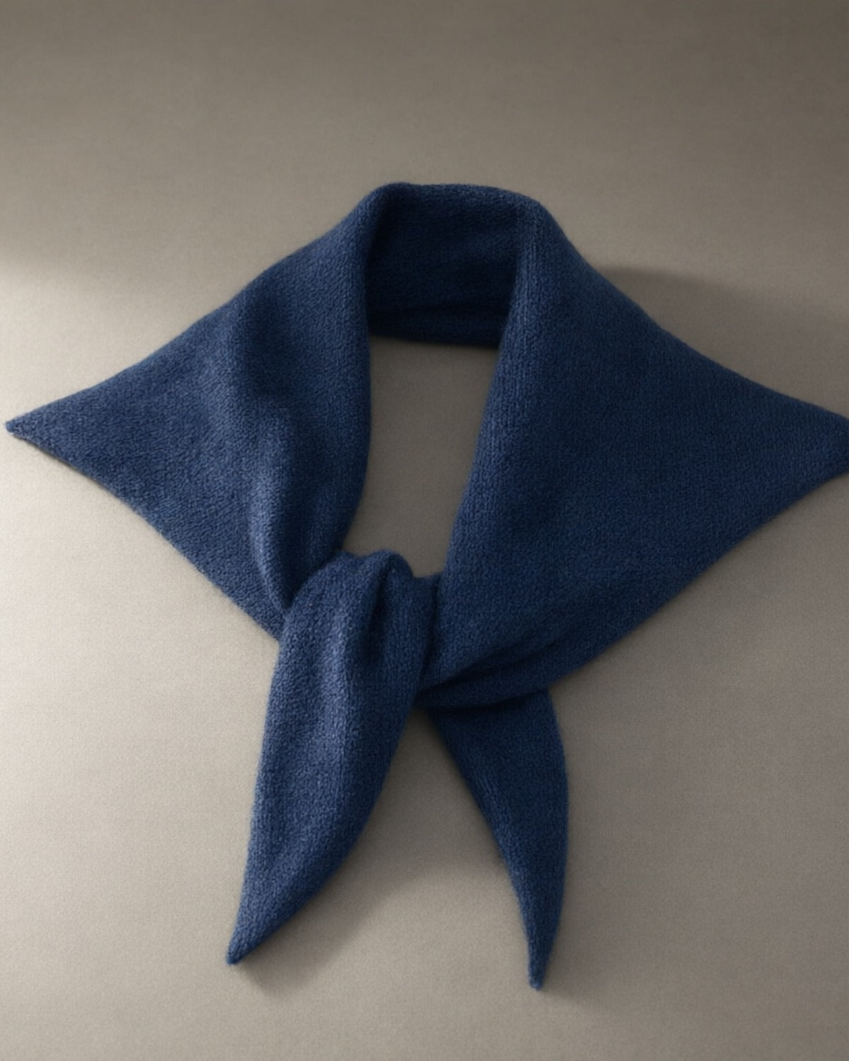 Wool Triangle Scarf, 100% Wool, Navy