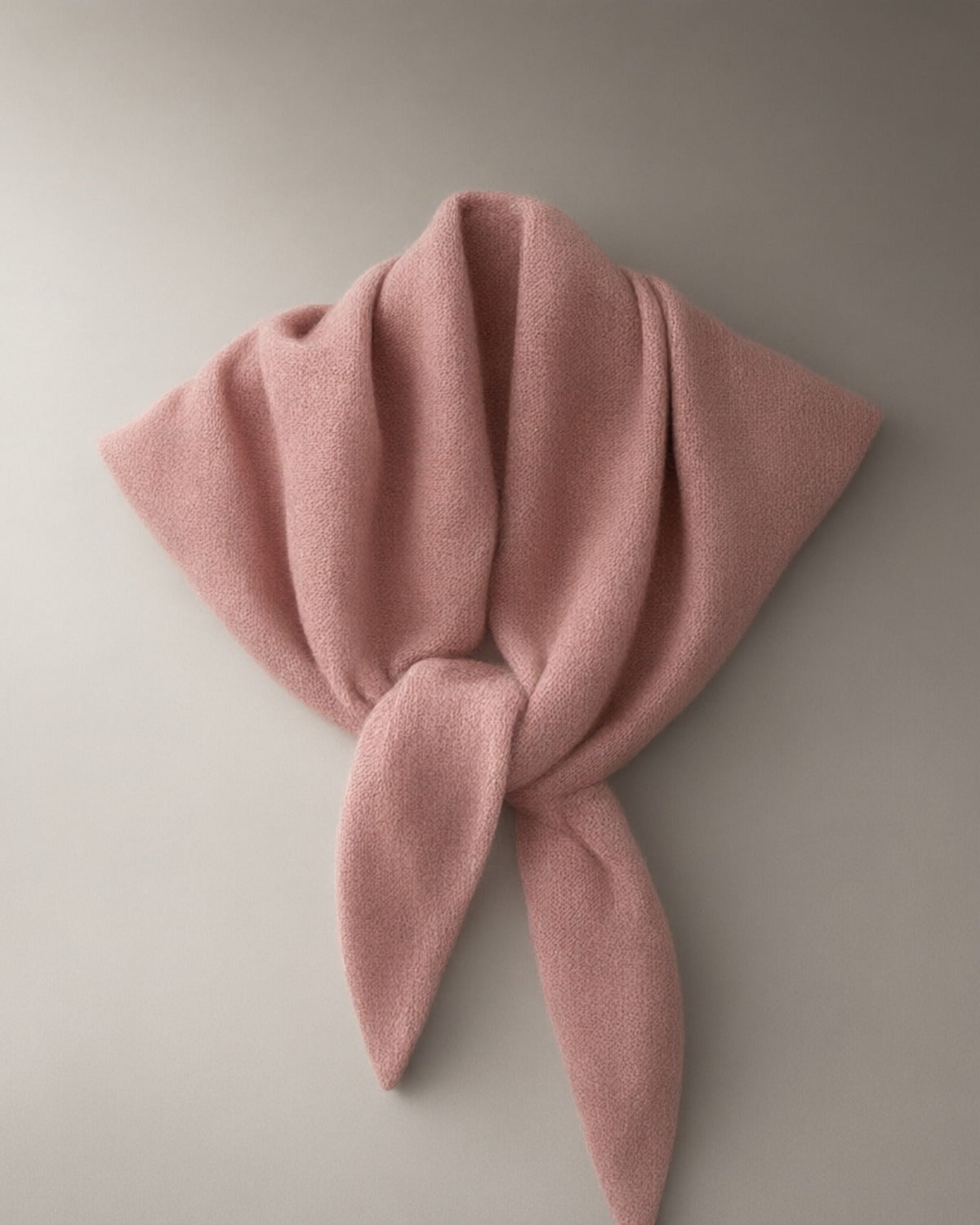 Wool Triangle Scarf, 100% Wool, Pink