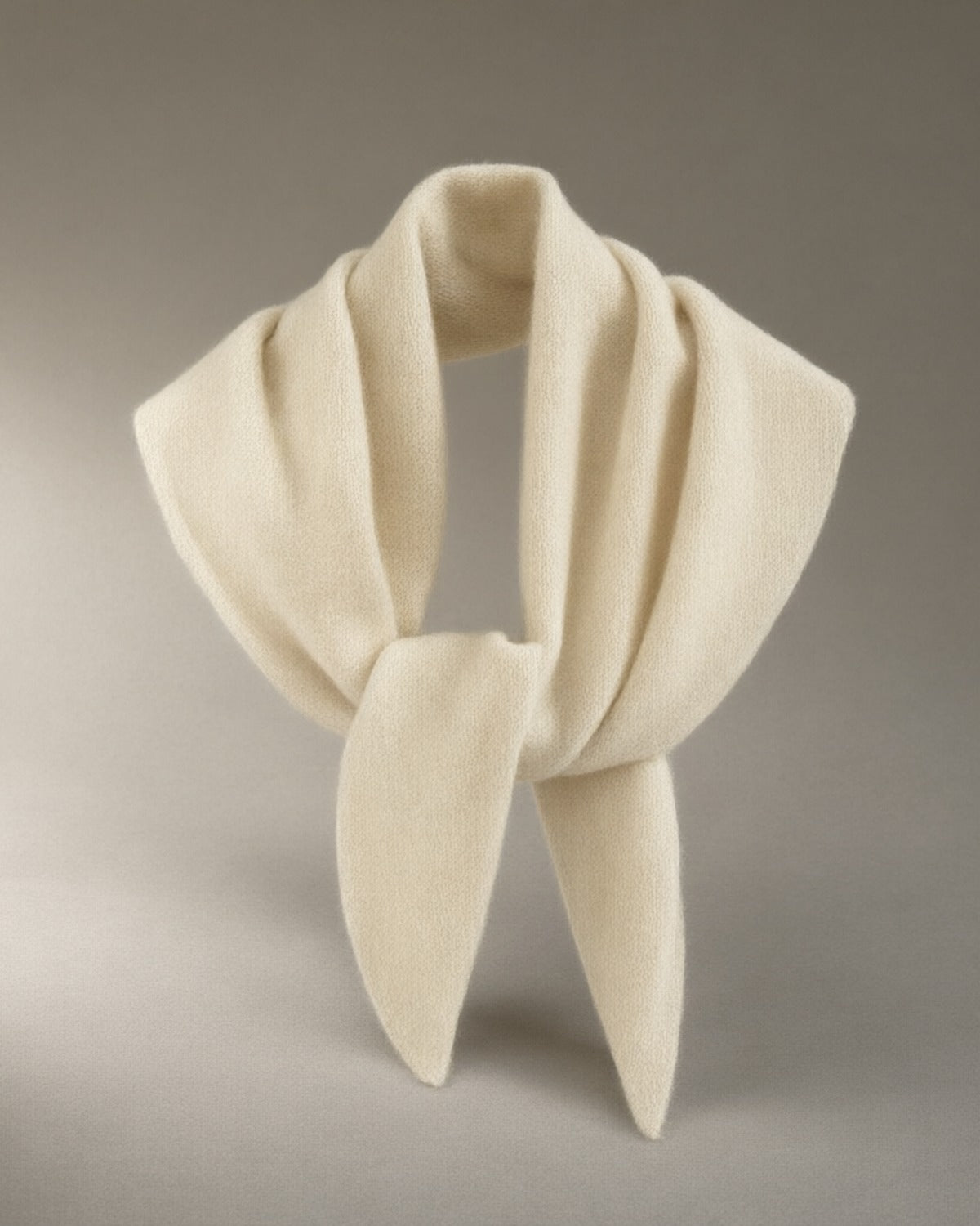 Wool Triangle Scarf, 100% Wool, White