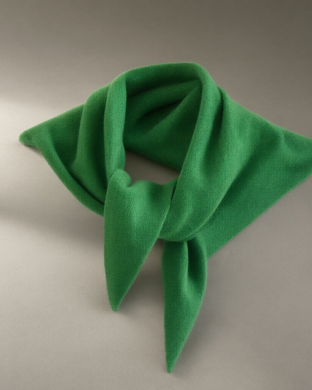 Wool Triangle Scarf, 100% Wool, Bright Green